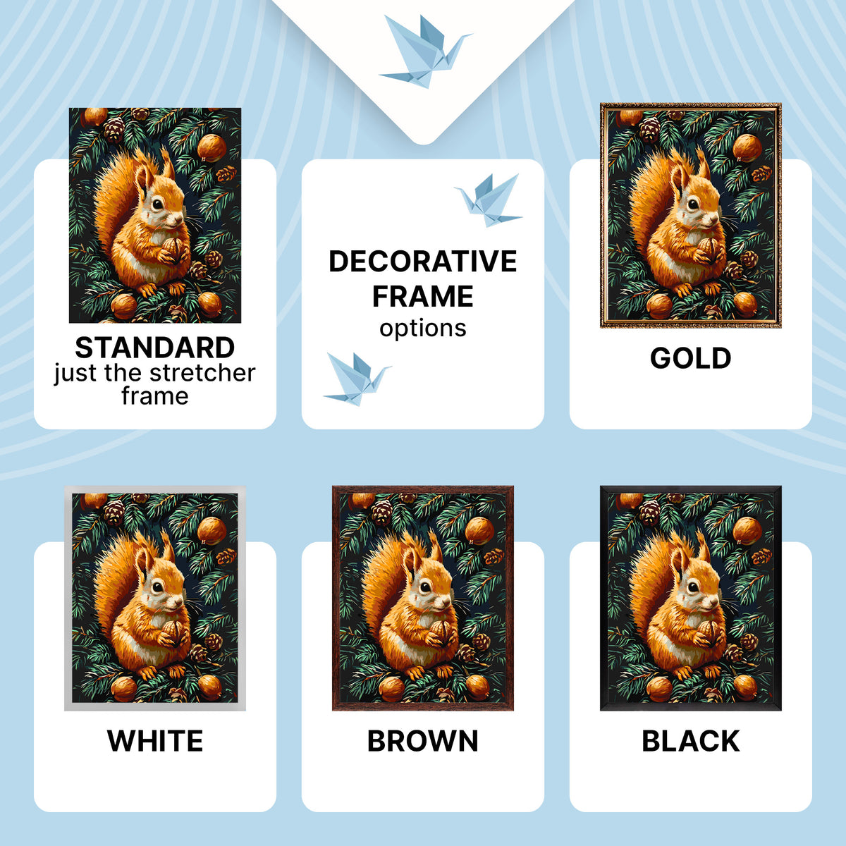 Paint by Numbers on a 40*50 cm frame – Animals. Squirrel with a nut LW 3508