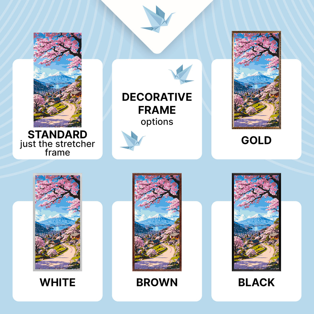 Malen nach Zahlen auf Keilrahmen 40×80 cm – Schönheit der japanischen Sakura – Landschaft – LW 5141