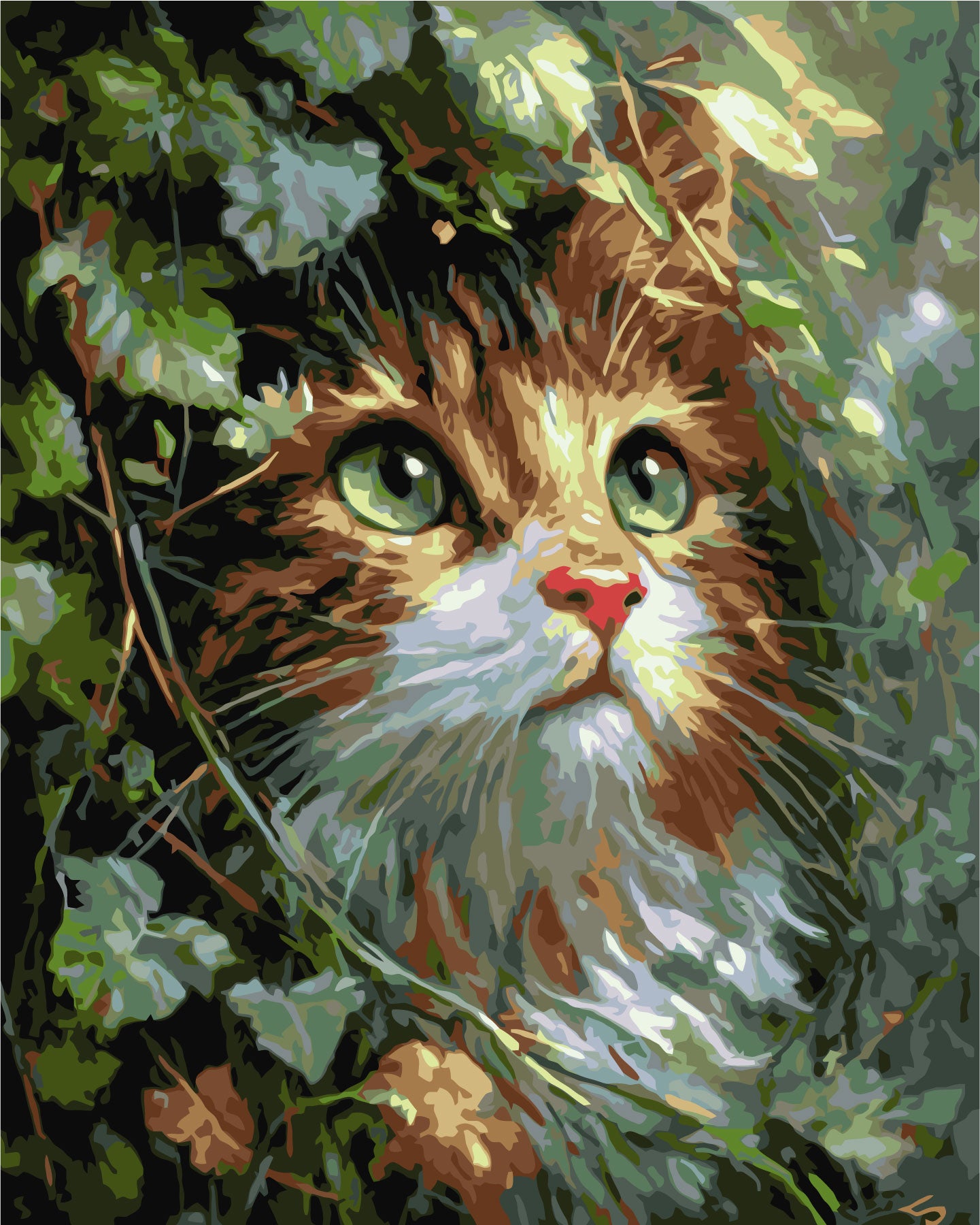 Malen nach Zahlen auf Keilrahmen 40×50 cm – Tiere. Kätzchen mit smaragdgrünen Augen LW 2002-01