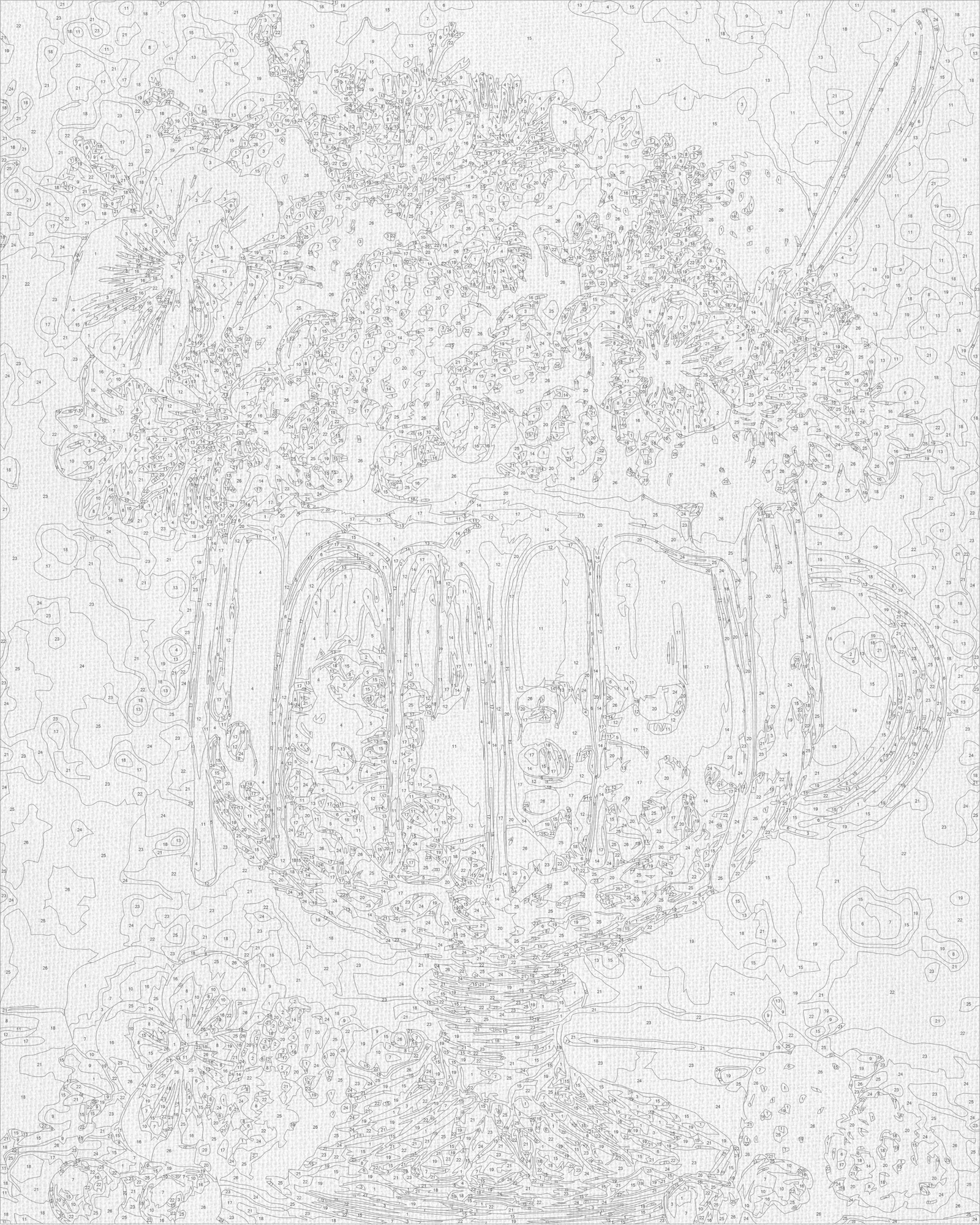 Malen nach Zahlen auf Keilrahmen 40×50 cm – Stillleben. Blumen-Beeren-Dessert LW 3003-01