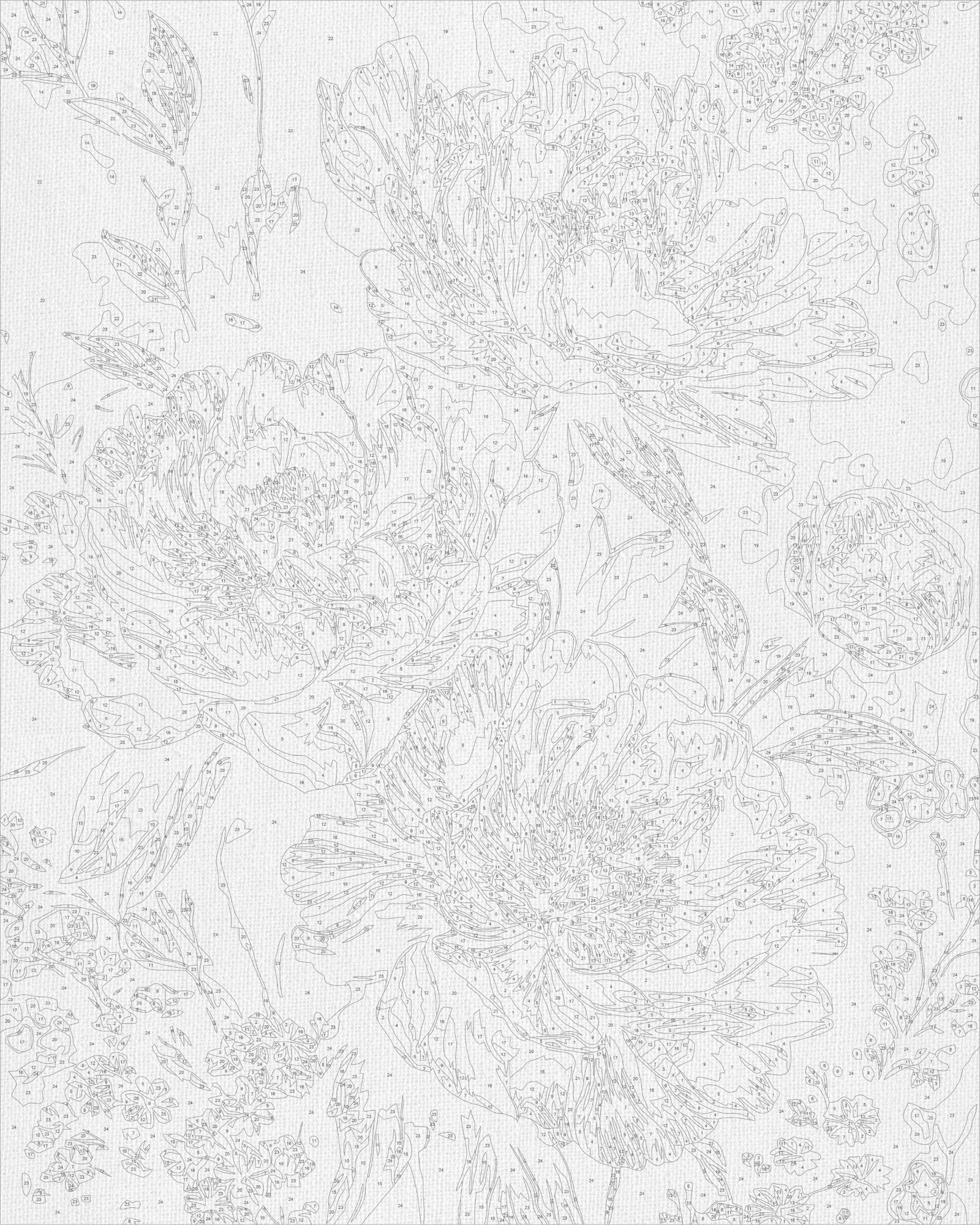 Malen nach Zahlen auf Keilrahmen 40×50 cm – Blumen. Samtige Pfingstrosen LW 3064-01