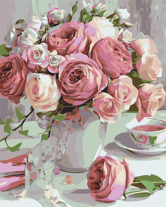 Paint by Numbers on a 40*50 cm frame – Pink Peonies. Flowers LW 3069