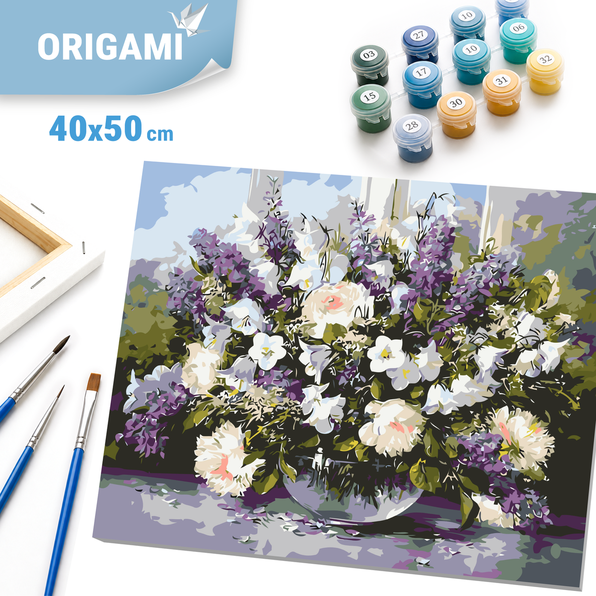 Malen nach Zahlen auf Keilrahmen 40×50 cm – Strauß aus Feldblumen LW 3073