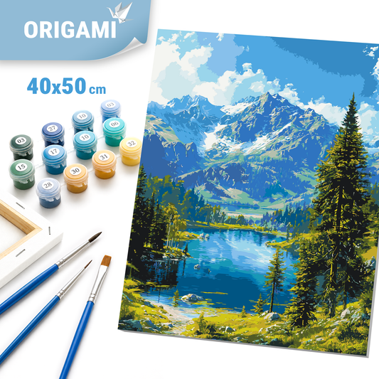 Paint by numbers on a 40*50 cm frame - Mountain Serenity LW 30990