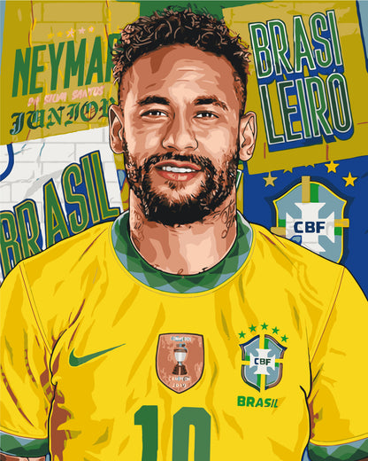Maľovanie podľa čísel na ráme 40*50 cm - Futbalista Neymar - Ľudia - LW 31069
