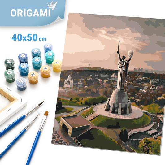 Maľovanie podľa čísel na ráme 40*50 cm - Ukrajinské motívy: Kyjev, Matka vlasť - Krajinka - LW 3124