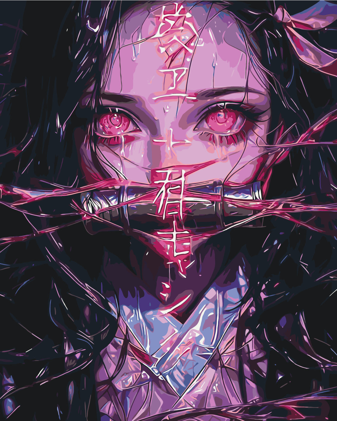 Malen nach Zahlen auf Keilrahmen 40×50 cm – Anime. Nezuko Kamado (Dämonenschwert) LW 31519