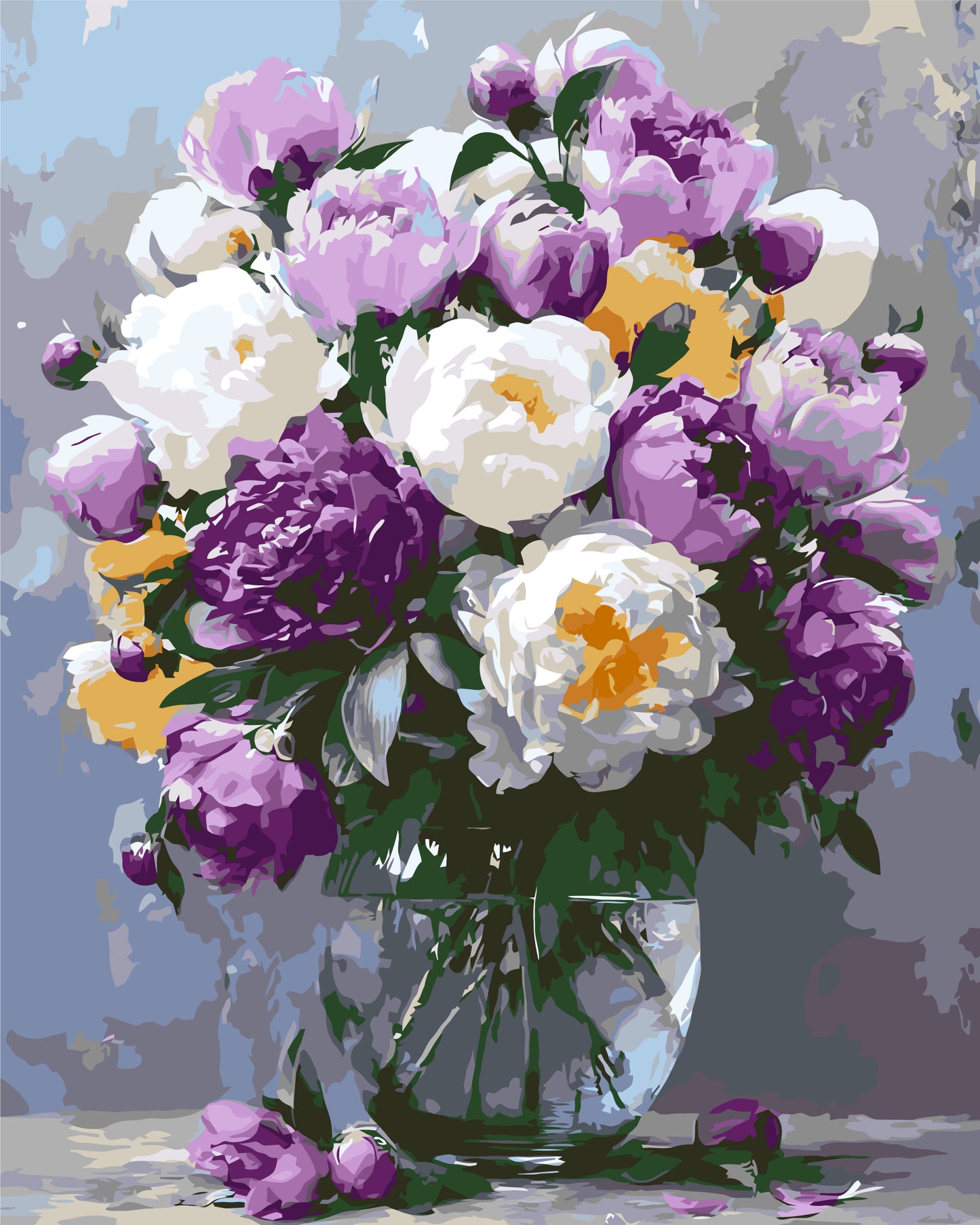 Paint by Numbers on a frame 40*50 cm Flowers - Peonies in a vase LW 3167-01