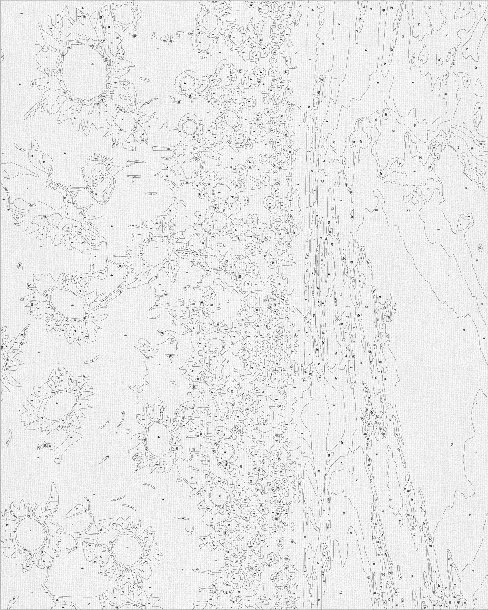 Paint by numbers on a 40*50 cm frame Landscape/Flowers. Sunflower field LW 3175