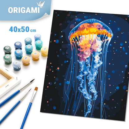 Malen nach Zahlen auf Keilrahmen 40×50 cm – Qualle LW 32022