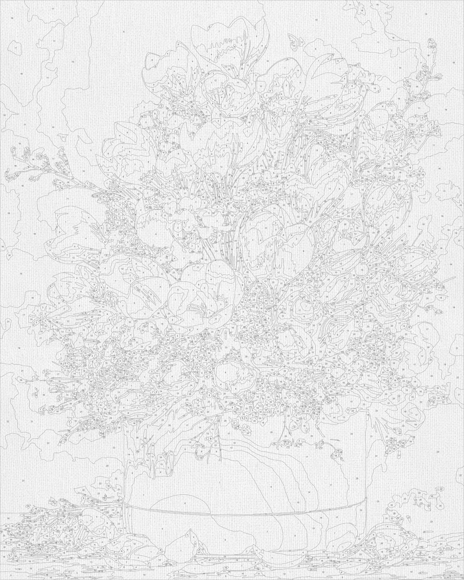 Malen nach Zahlen auf Keilrahmen 40×50 cm – Blumen. Rosa Tulpen LW 3212-01