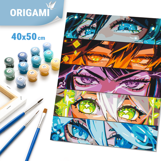 Maľovanie podľa čísel na ráme 40*50 cm - Genshin Impact: oči - Anime - LW 32140