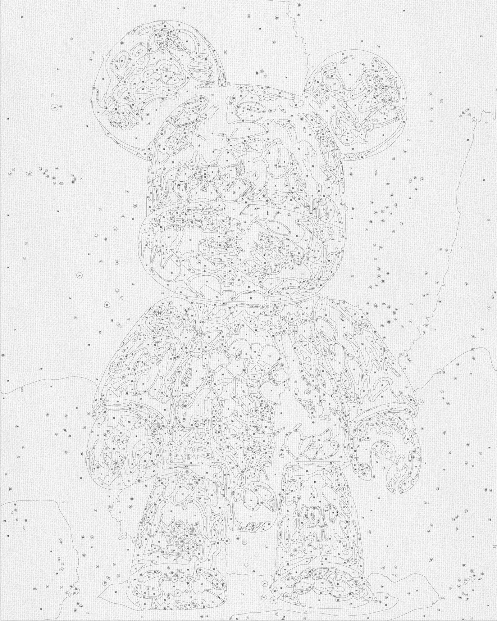 Malen nach Zahlen auf Keilrahmen 40×50 cm – Bearbrick LW 32320