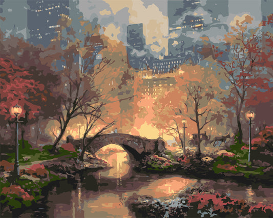 Malen nach Zahlen auf Keilrahmen 40×50 cm – Landschaft. Central Park in New York LW 3256