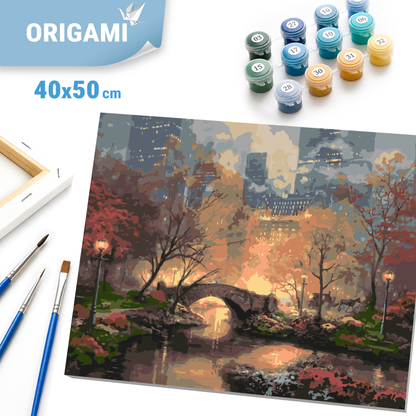 Malen nach Zahlen auf Keilrahmen 40×50 cm – Landschaft. Central Park in New York LW 3256