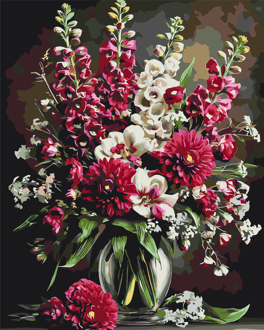 Malen nach Zahlen auf Keilrahmen 40×50 cm – Blumen. Zauberhafter Strauß LW 3298-01