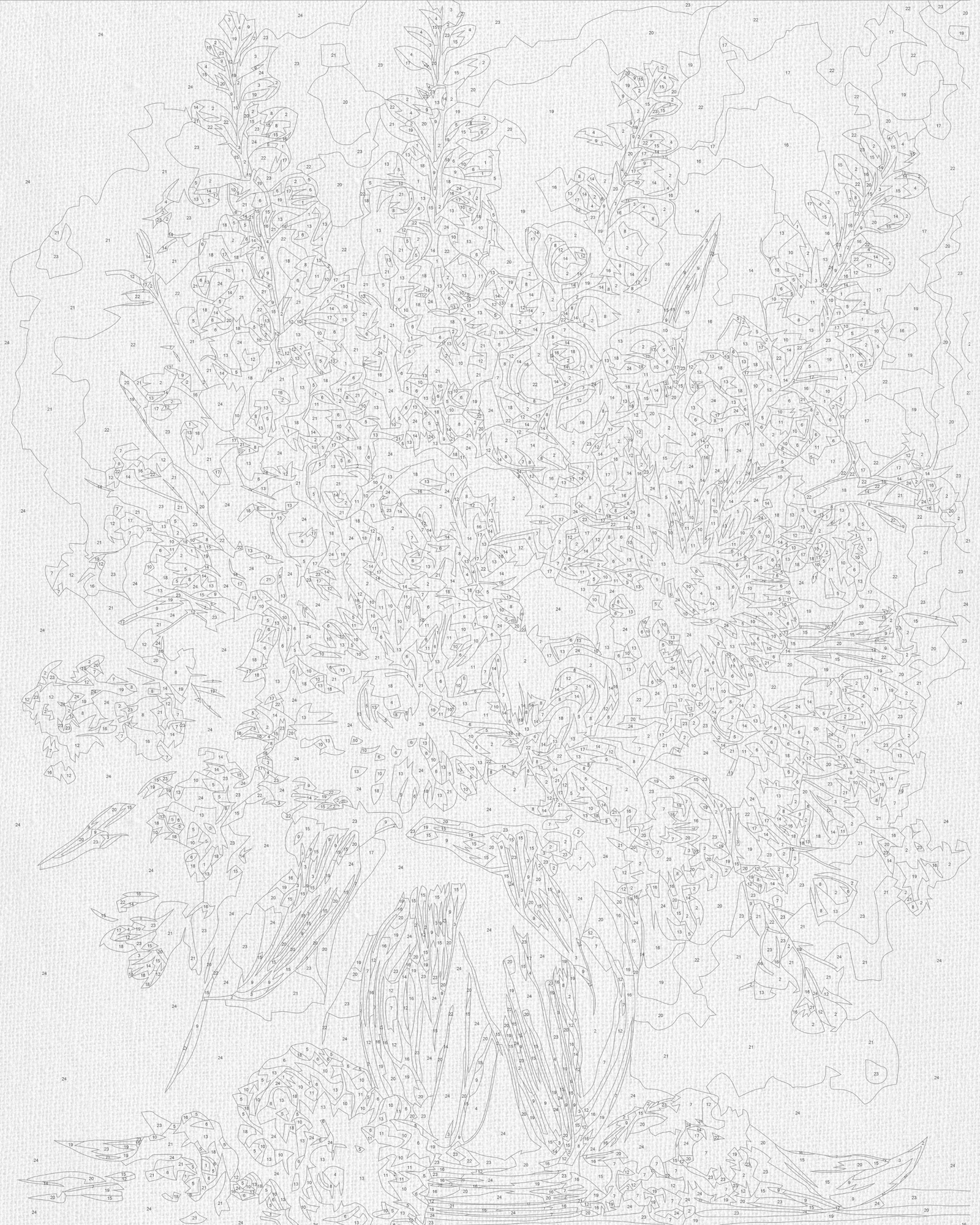 Malen nach Zahlen auf Keilrahmen 40×50 cm – Blumen. Zauberhafter Strauß LW 3298-01