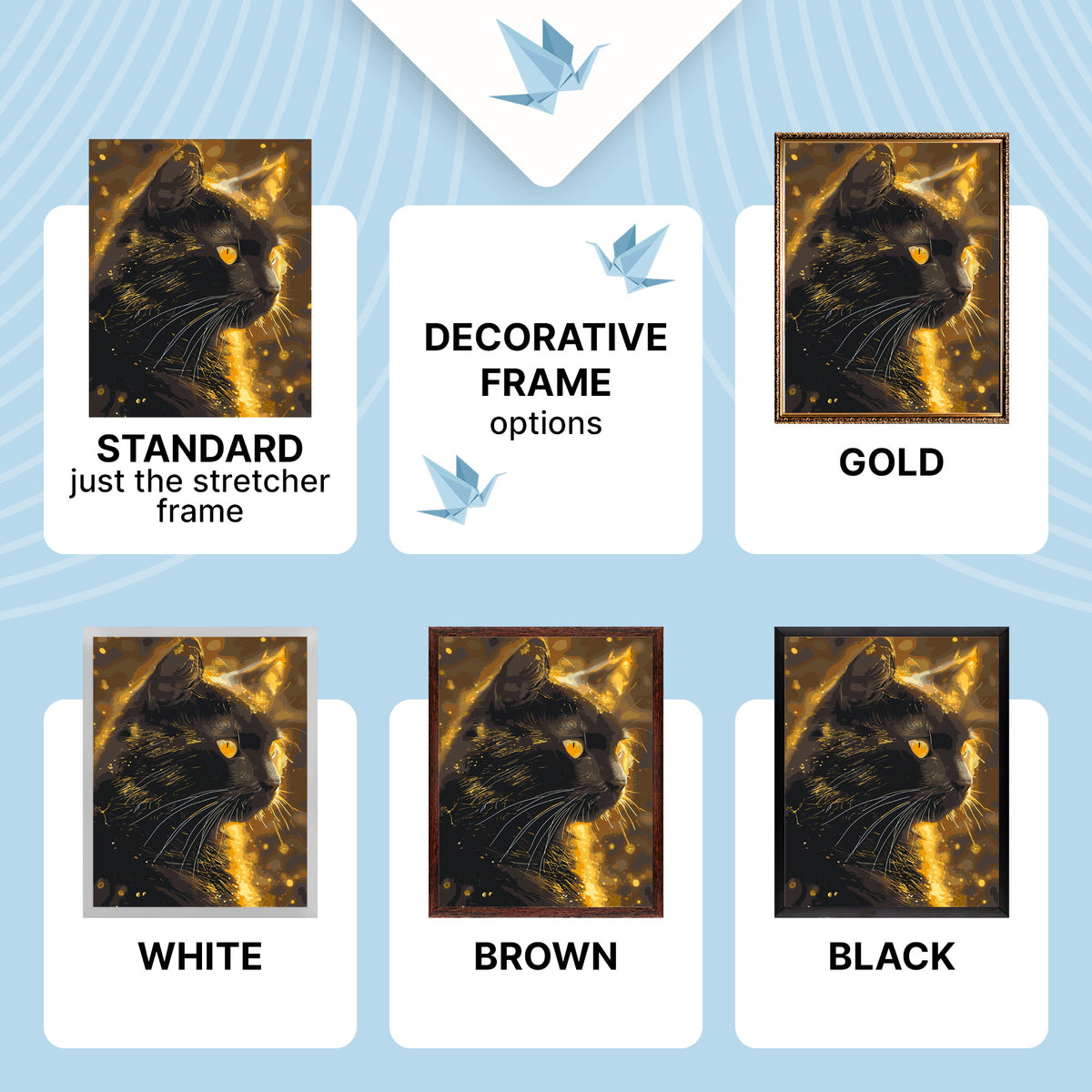 Paint by Numbers on Frame 40*50 cm Black Cat. Animals. With metallic paints LW 3301