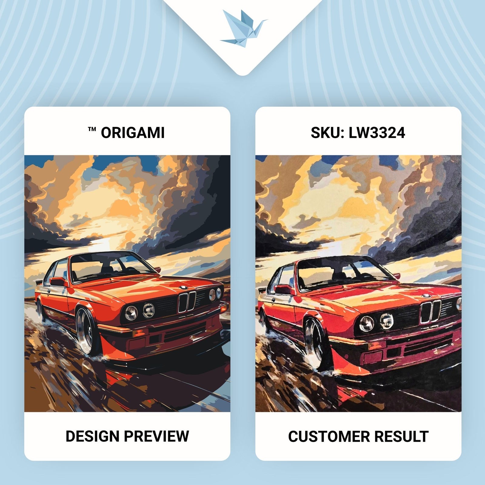 Malen nach Zahlen auf Keilrahmen 40×50 cm – BMW E34 LW 3324