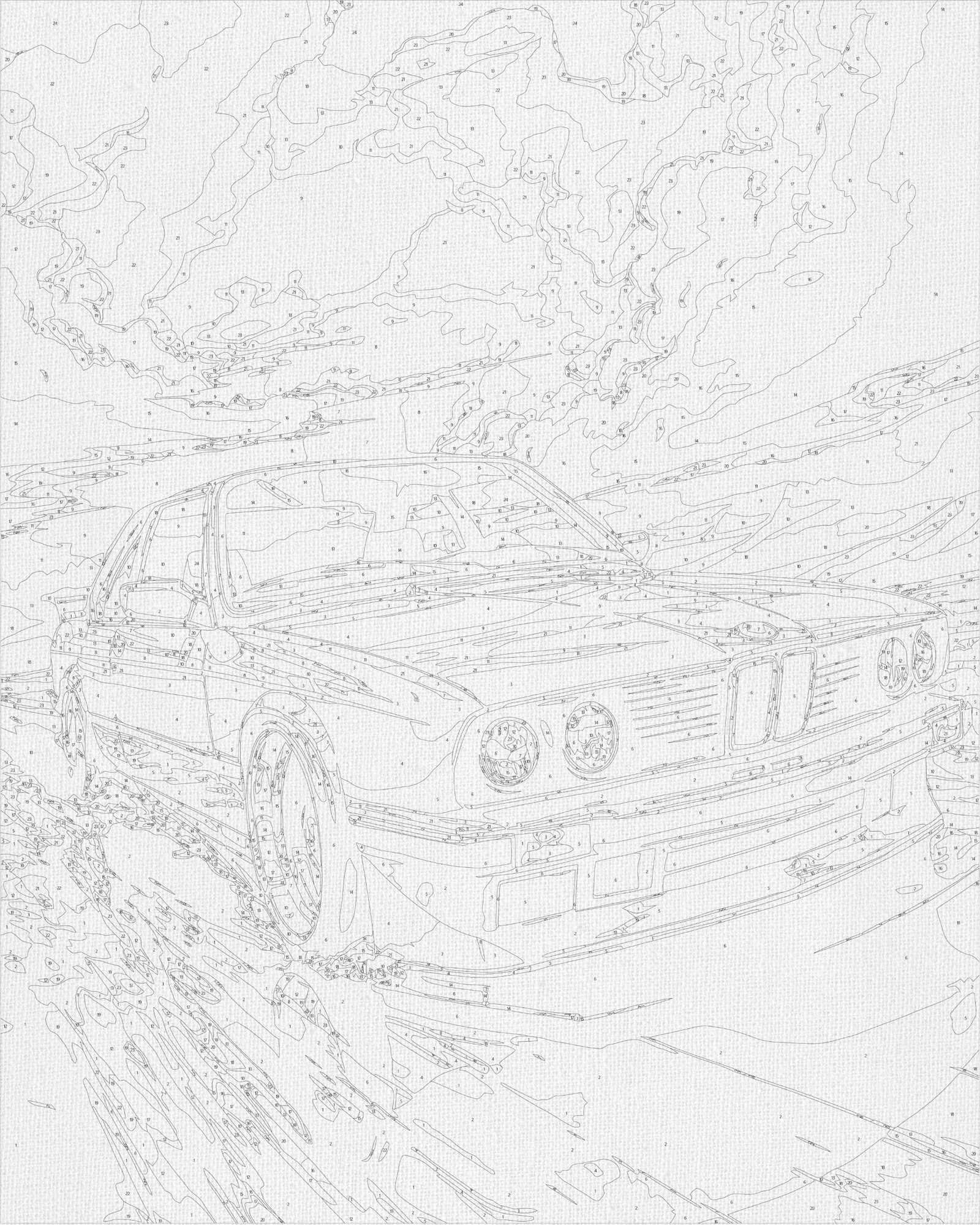 Malen nach Zahlen auf Keilrahmen 40×50 cm – BMW E34 LW 3324