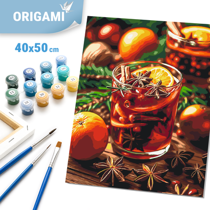 Paint by Numbers on a 40*50 cm frame Christmas – Still life. Christmas Glögg LW 3415