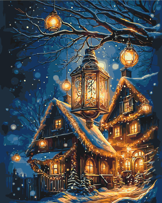 Malen nach Zahlen auf Keilrahmen 40×50 cm – Weihnachten – Neujahrsstimmung LW 3416
