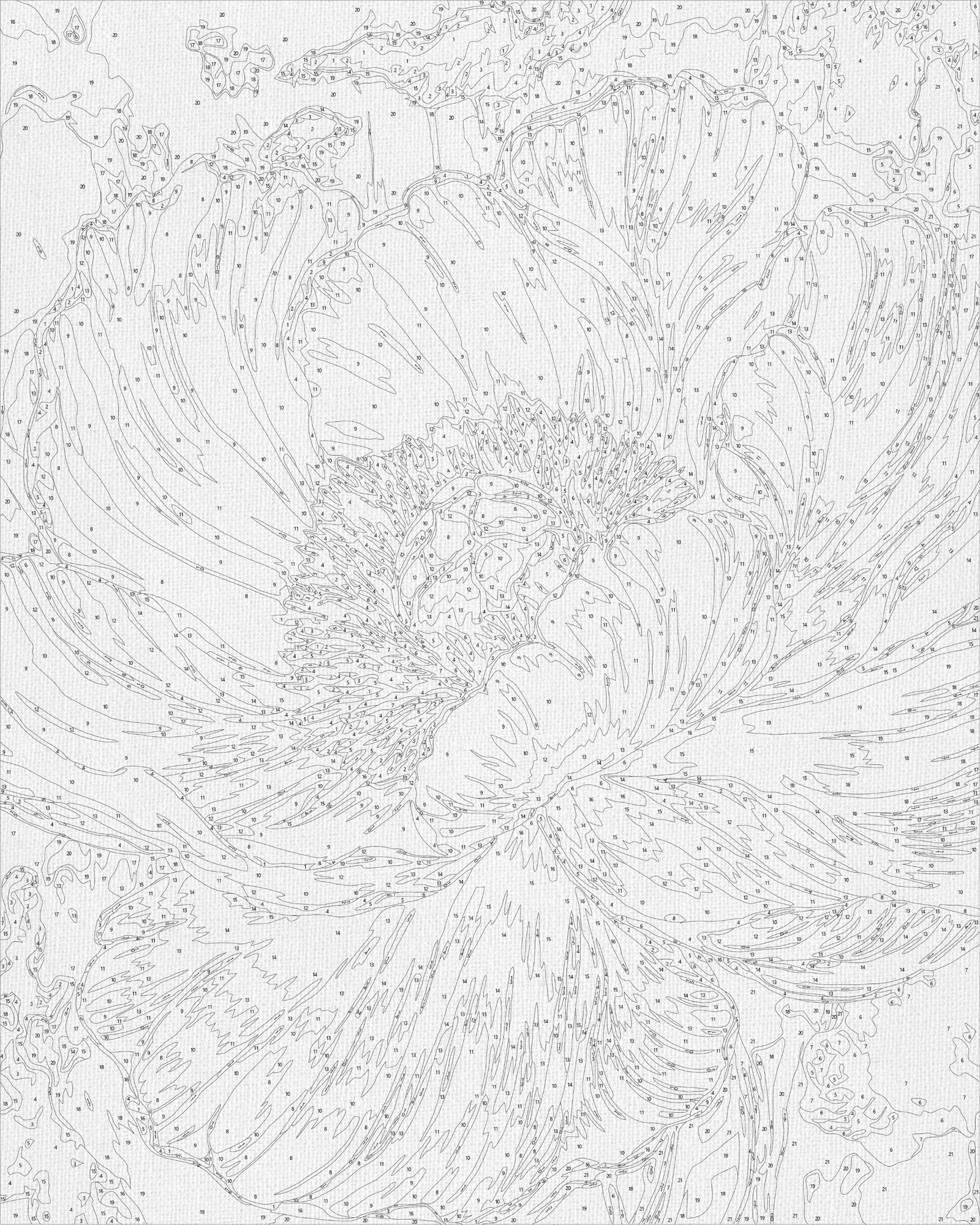 Malen nach Zahlen auf Keilrahmen 40×50 cm – Blumen. Weiße Pfingstrose mit Metallicfarben LW 3429