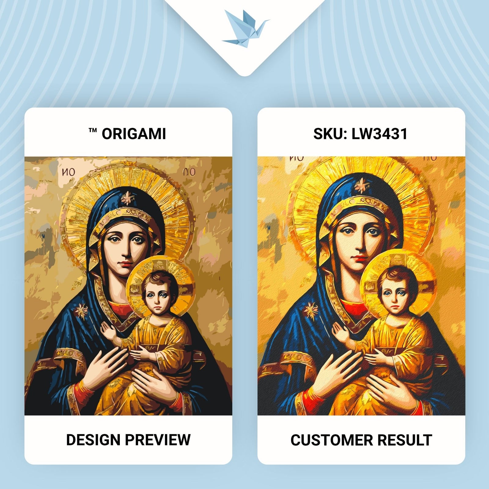 Paint by Numbers on a 40*50 cm frame - Religion. Icon of the Mother of God with Metallic Paints LW 3431