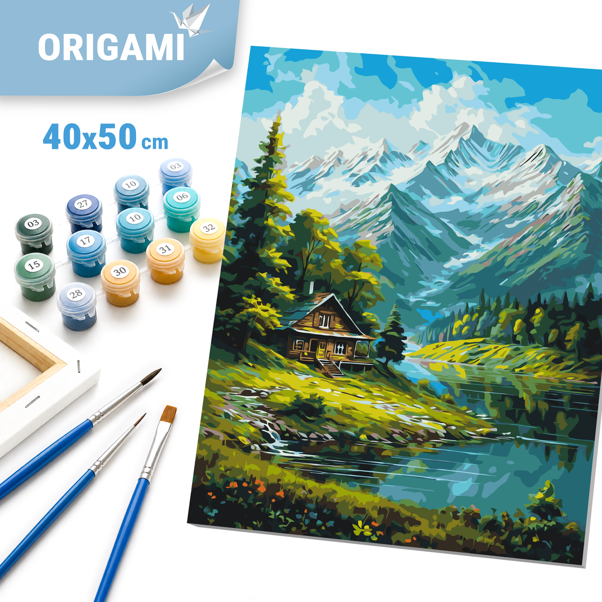 Malen nach Zahlen auf Keilrahmen 40×50 cm – Landschaft – Berglandschaft LW 3437
