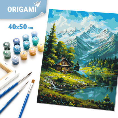 Malen nach Zahlen auf Keilrahmen 40×50 cm – Landschaft – Berglandschaft LW 3437