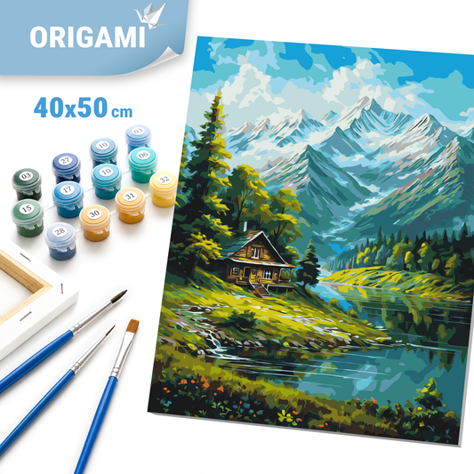 Malen nach Zahlen auf Keilrahmen 40×50 cm – Landschaft – Berglandschaft LW 3437