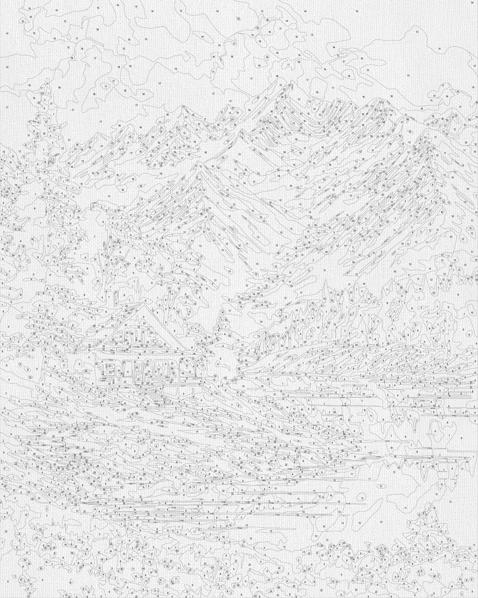 Malen nach Zahlen auf Keilrahmen 40×50 cm – Landschaft – Berglandschaft LW 3437