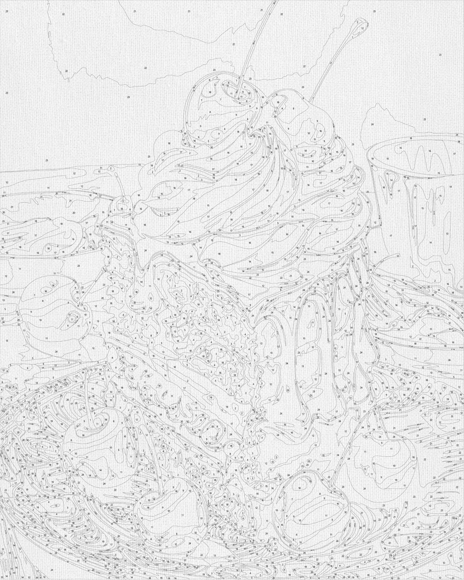 Malen nach Zahlen auf Keilrahmen 40×50 cm – Stillleben. Kirschküchlein LW 3439