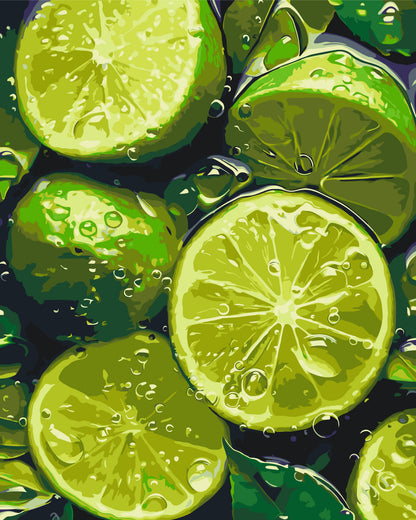 Paint by Numbers on a 40*50 cm frame – Still Life. Juicy Lime Fruit LW 3440