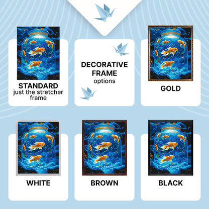 Paint by Numbers on a 40*50 cm frame - Underwater World, fish with metallic colors LW 3460