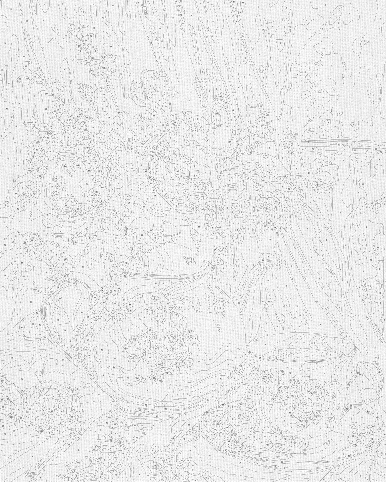 Malen nach Zahlen auf Keilrahmen 40×50 cm – Blumen/Stillleben. Tee mit Blumen LW 3506