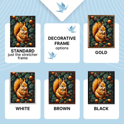 Paint by Numbers on a 40*50 cm frame – Animals. Squirrel with a nut LW 3508