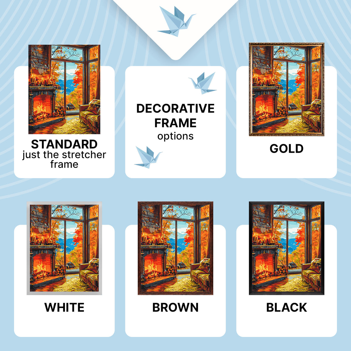 Paint by Numbers on a 40*50 cm frame landscape – Warmth of an autumn fireplace LW 3518
