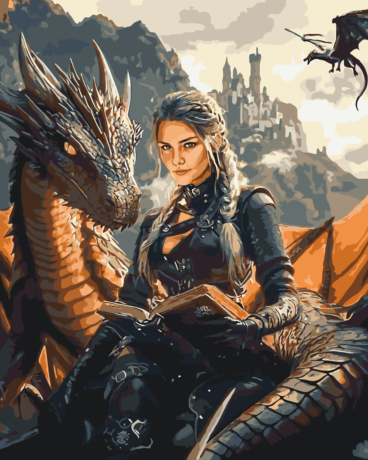 Maľovanie podľa čísel na ráme 40*50 cm - Štvrté krídlo. Vyvolená drakom - Fantasy - LW 3522