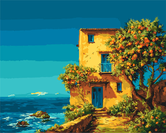 Malen nach Zahlen auf Keilrahmen 40×50 cm – Landschaft. Italienischer Morgen LW 3540