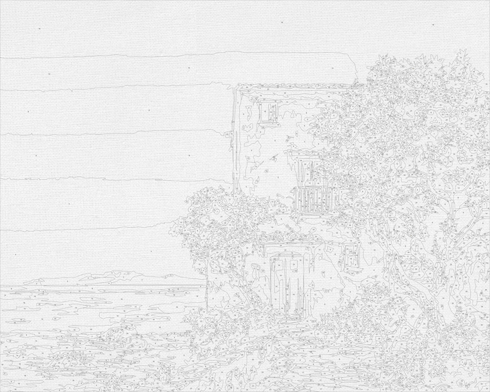 Malen nach Zahlen auf Keilrahmen 40×50 cm – Landschaft. Italienischer Morgen LW 3540