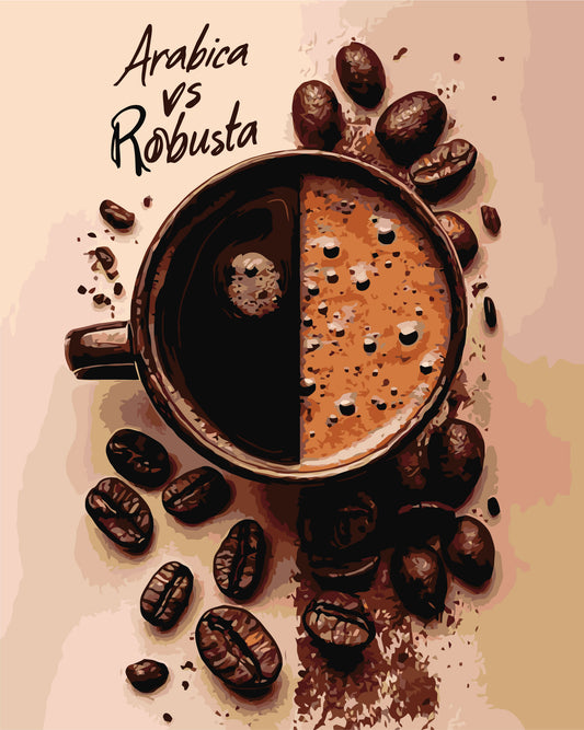 Malen nach Zahlen auf Keilrahmen 40×50 cm – Stillleben. Geschmack von Kaffee LW 3547