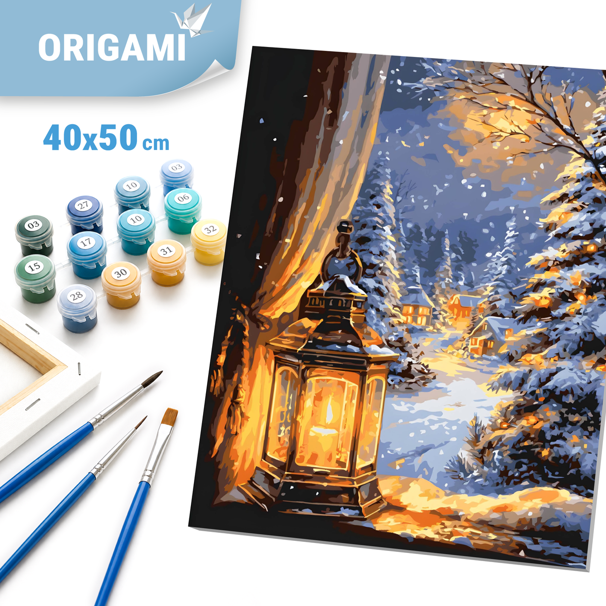Malen nach Zahlen auf Keilrahmen 40×50 cm – Landschaft. Winternacht LW 3549