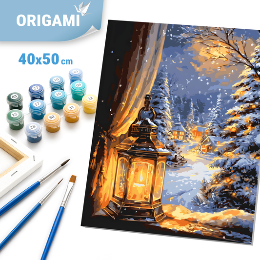 Paint by Numbers on a 40*50 cm frame. Landscape. Winter Night LW 3549