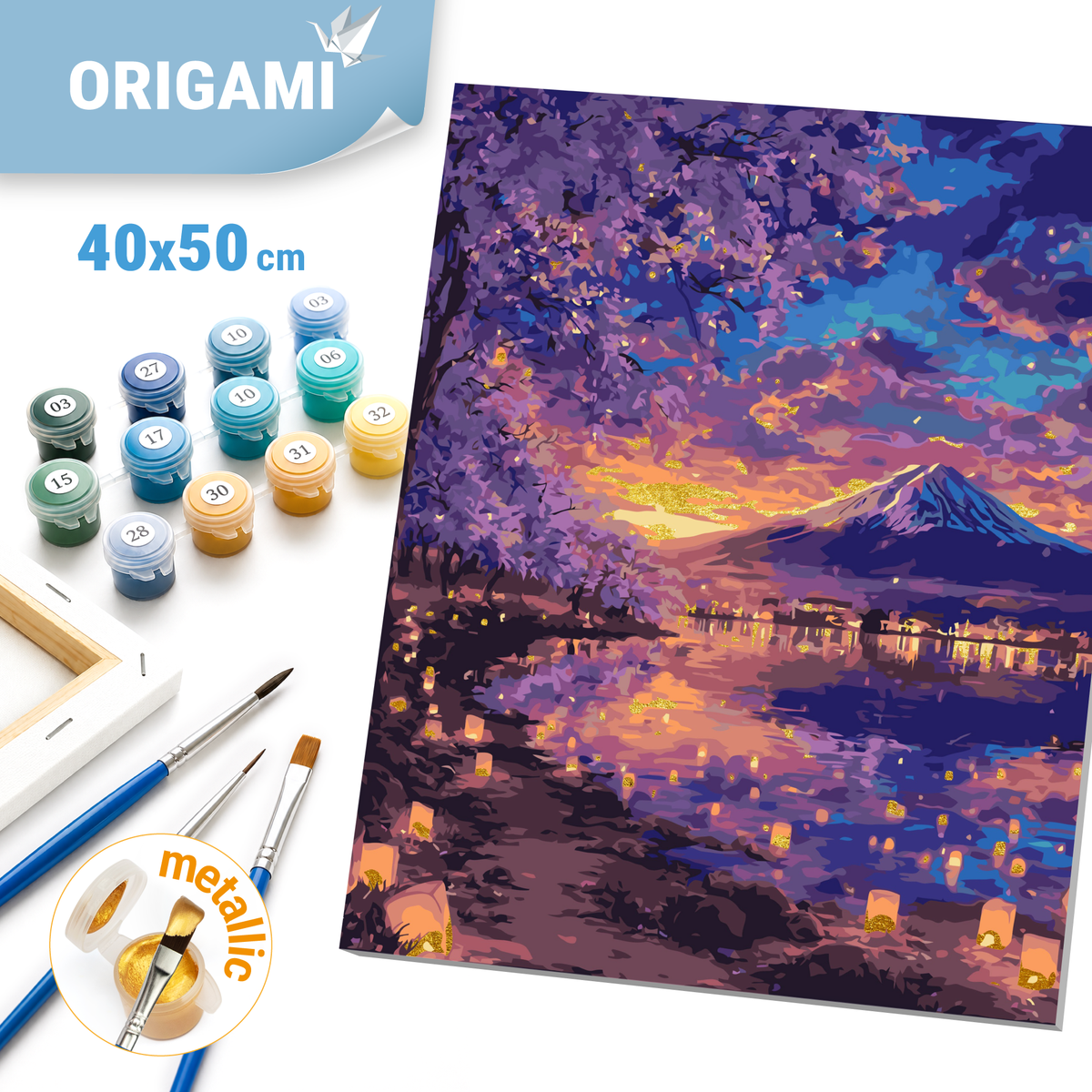Paint by Numbers on a 40*50 cm frame Landscape with Metallic Paints LW 3555