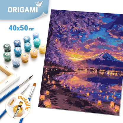 Paint by Numbers on a 40*50 cm frame Landscape with Metallic Paints LW 3555