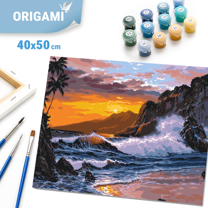 Paint by Numbers on a 40*50 cm frame landscape – Sea at sunset. LW 365