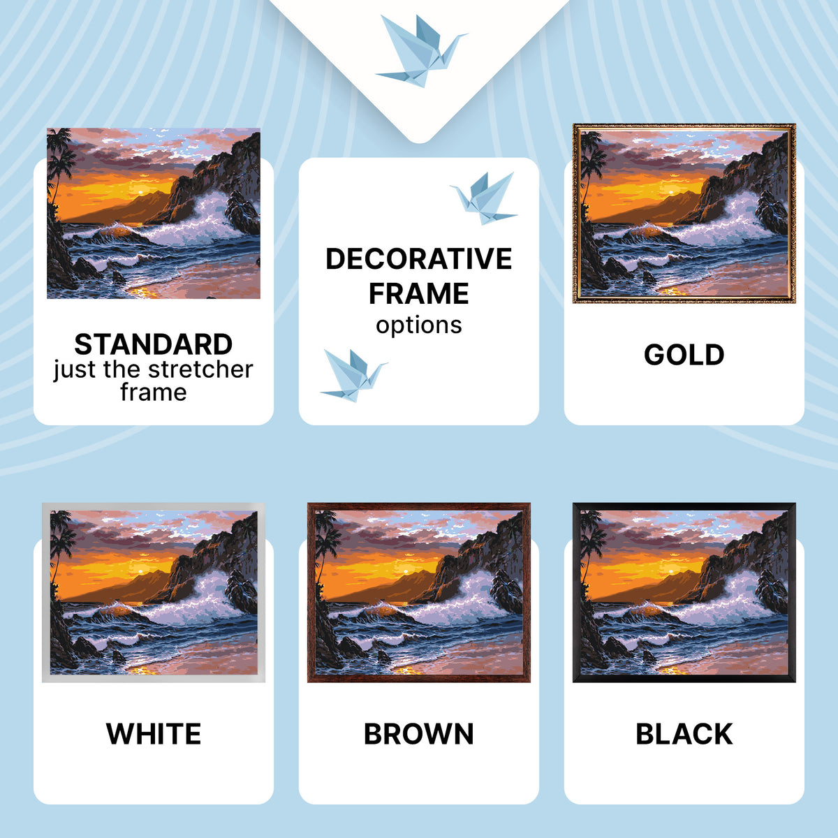 Paint by Numbers on a 40*50 cm frame landscape – Sea at sunset. LW 365