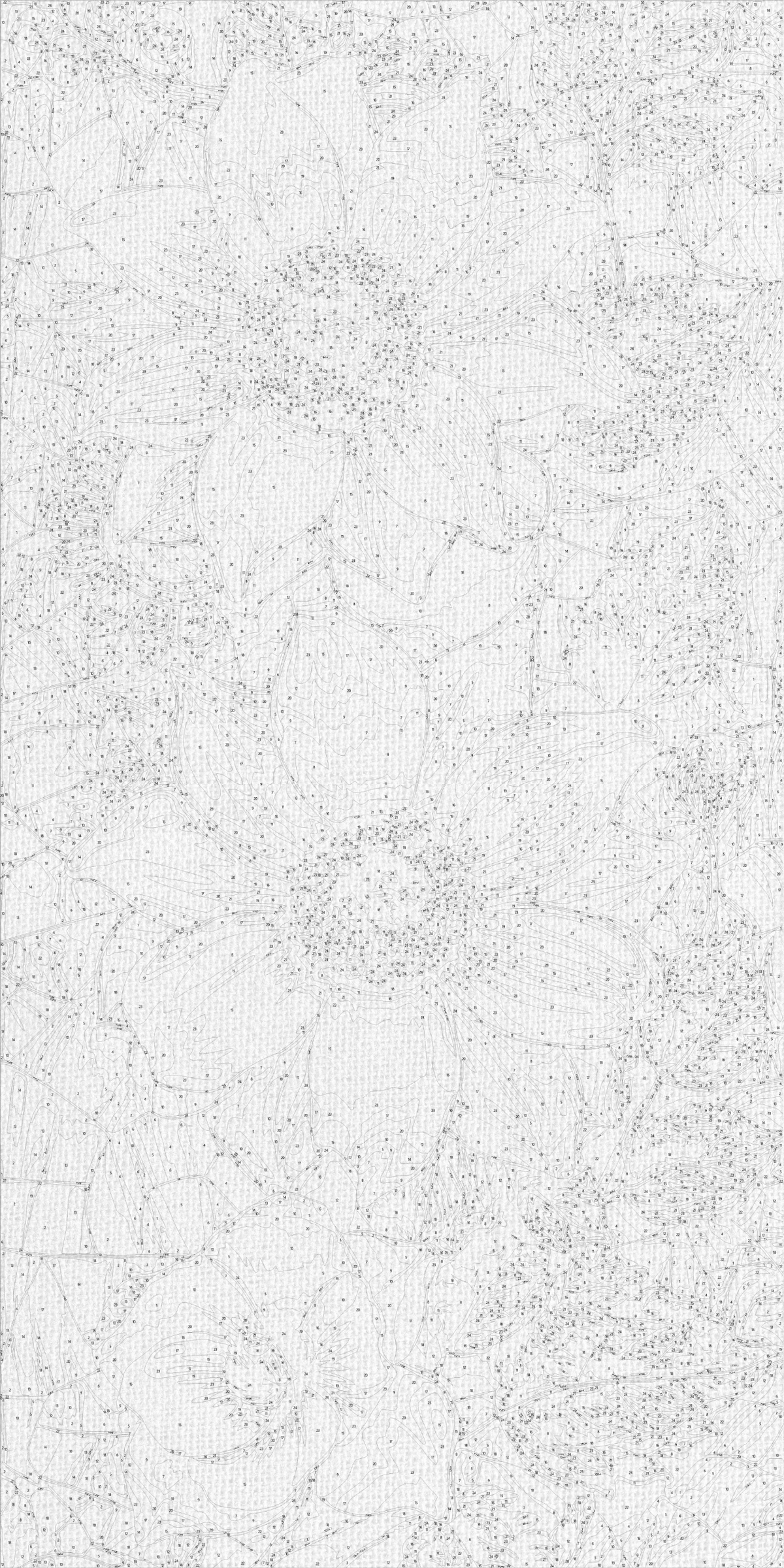 Malen nach Zahlen auf Keilrahmen 40×80 cm – Edle Blumen mit Metallicfarben – Blumen – LW 5103