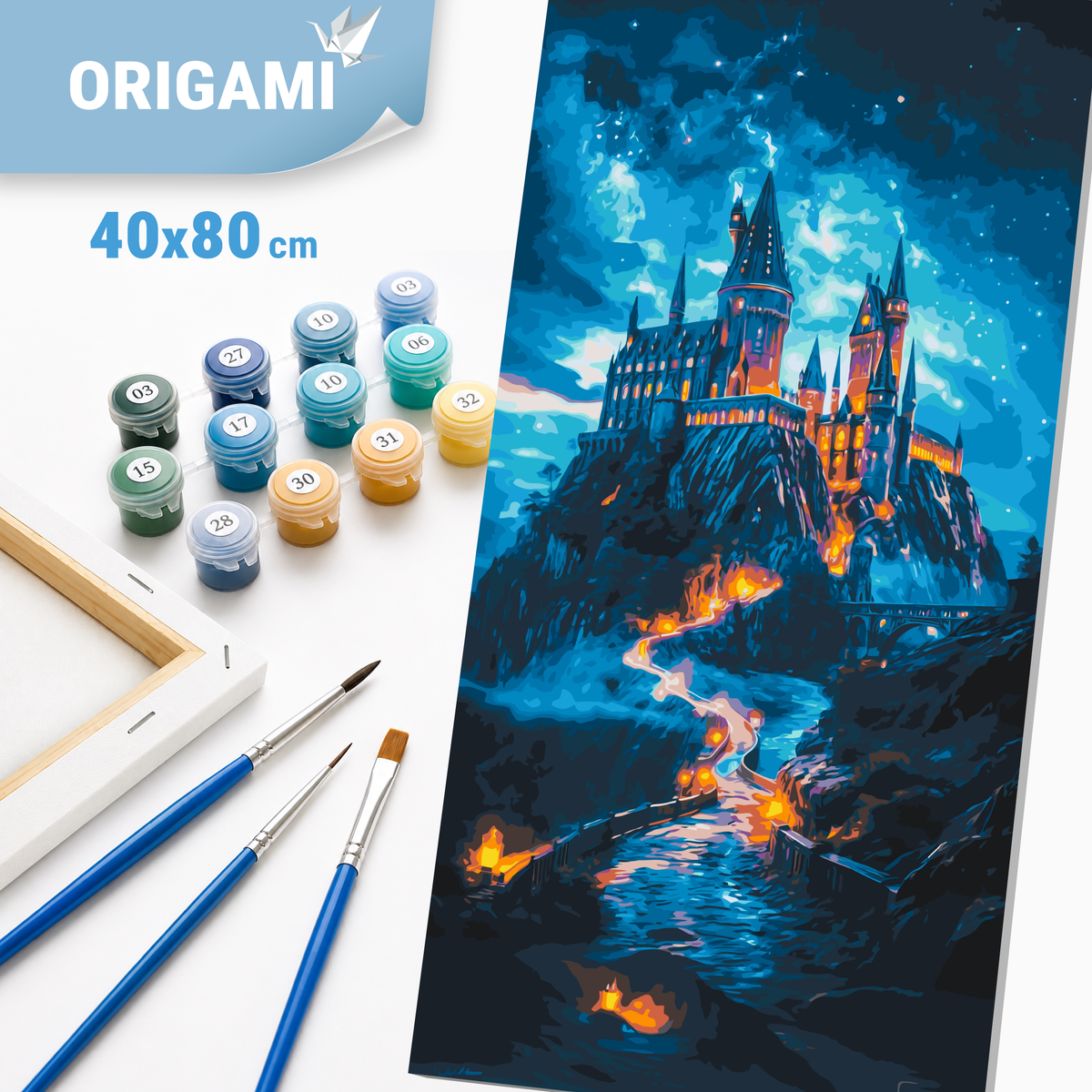 Malen nach Zahlen auf Keilrahmen 40×80 cm – Hogwarts LW 5106